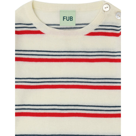 FUB Ecru/Red Baby LS Body