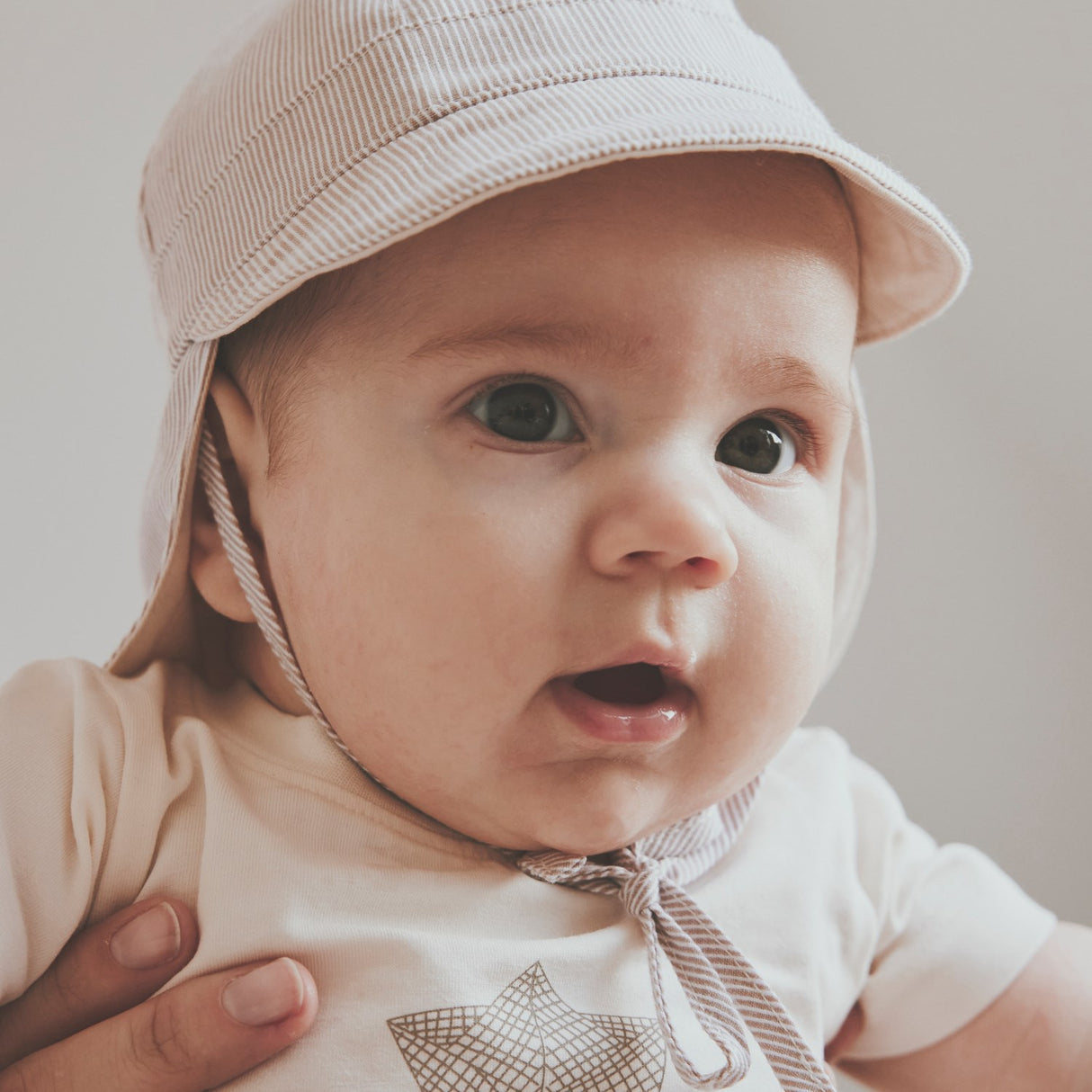 Huttelihut White Pepper Sun Hat Stripe - Upf 40+