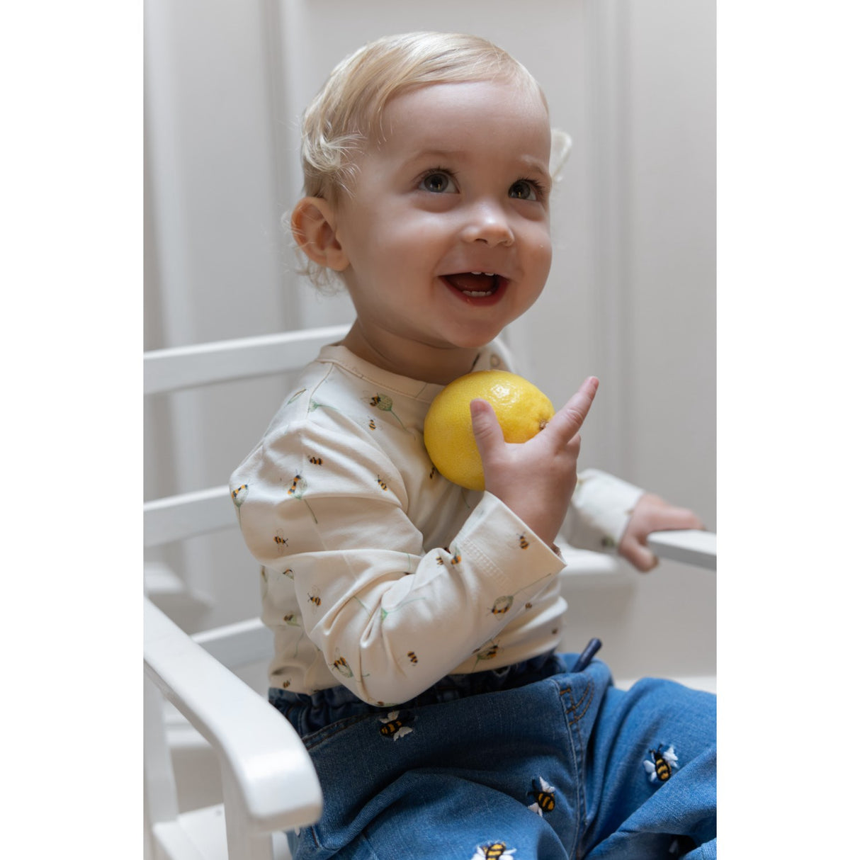 Petit Piao Light Blue Denim Emb Ppjubii Denim Pants