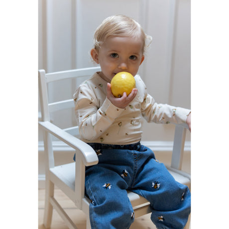 Petit Piao Light Blue Denim Emb Ppjubii Denim Pants