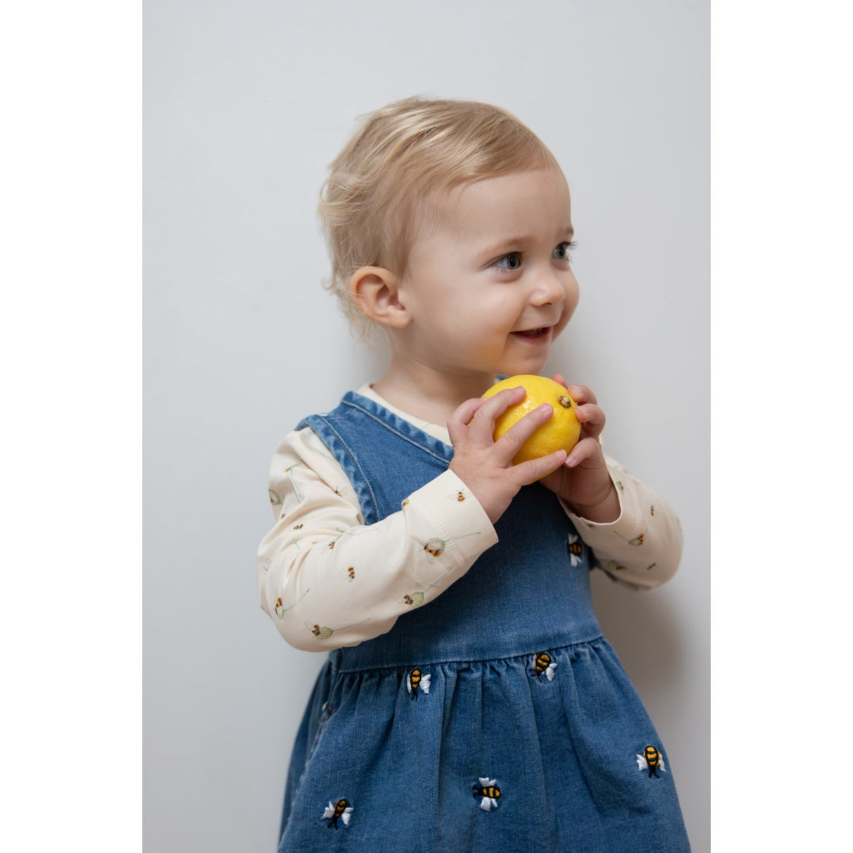 Petit Piao Light Blue Denim Emb Ppjubii S_L Denim Dress