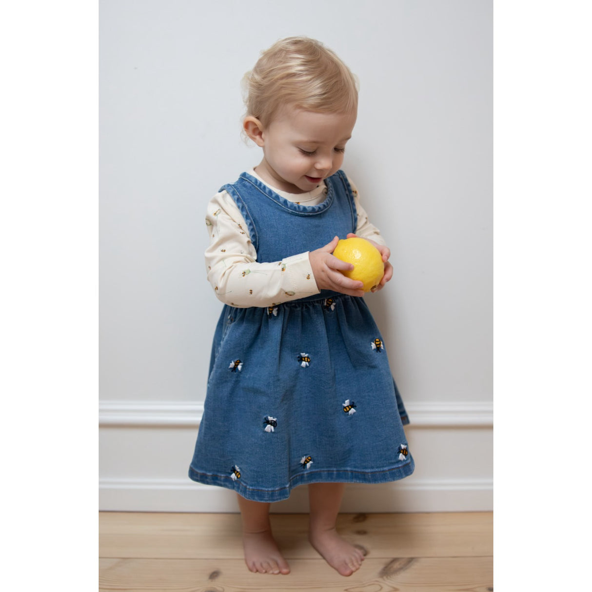 Petit Piao Light Blue Denim Emb Ppjubii S_L Denim Dress