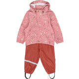 Petit Piao Dusty Rose Strawberry AOP PPDai Rainwear Set W. Susp.