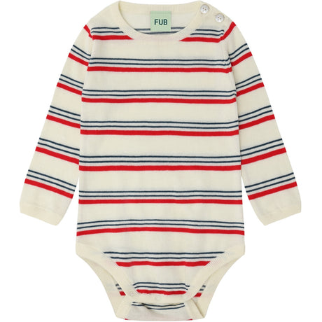 FUB Ecru/Red Baby LS Body