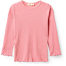 COPENHAGEN COLORS Pink Modal Rib Ls Tee W. Picot