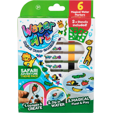 Water Art 6 Markers Safari Theme