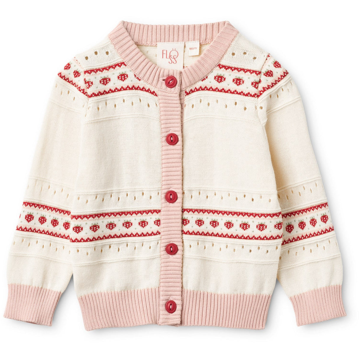 Flöss Soft White/Berry Stripe Lelou Cardigan