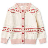 Flöss Soft White/Berry Stripe Lelou Cardigan