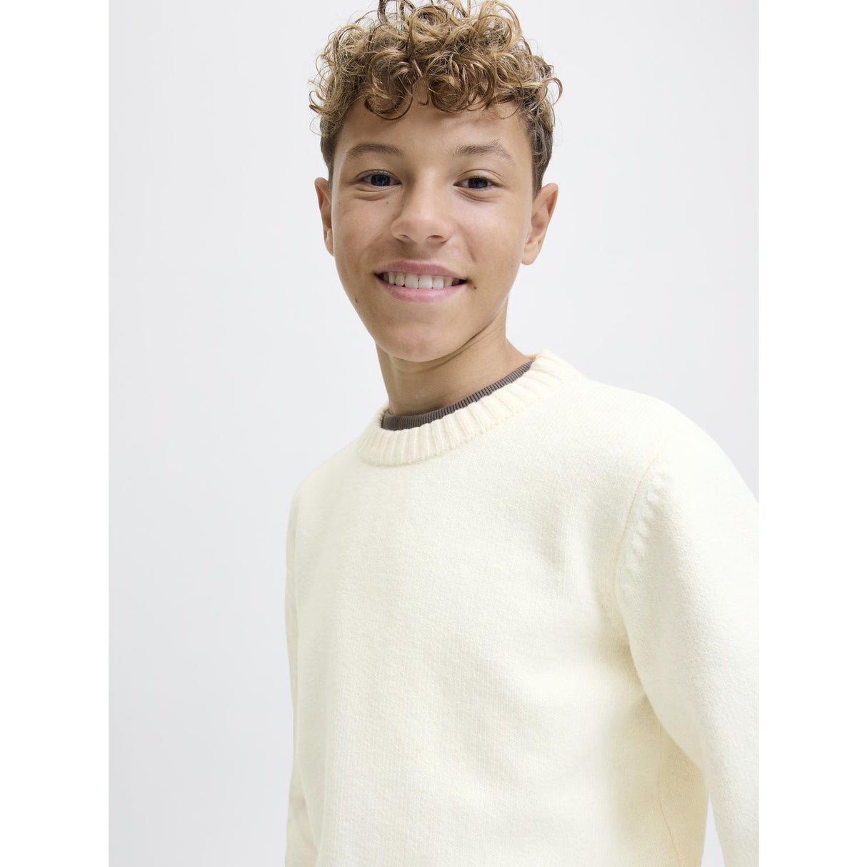 Jack & Jones Junior Sea Salt Jornorrebro Knit Crew Neck Ln Jnr