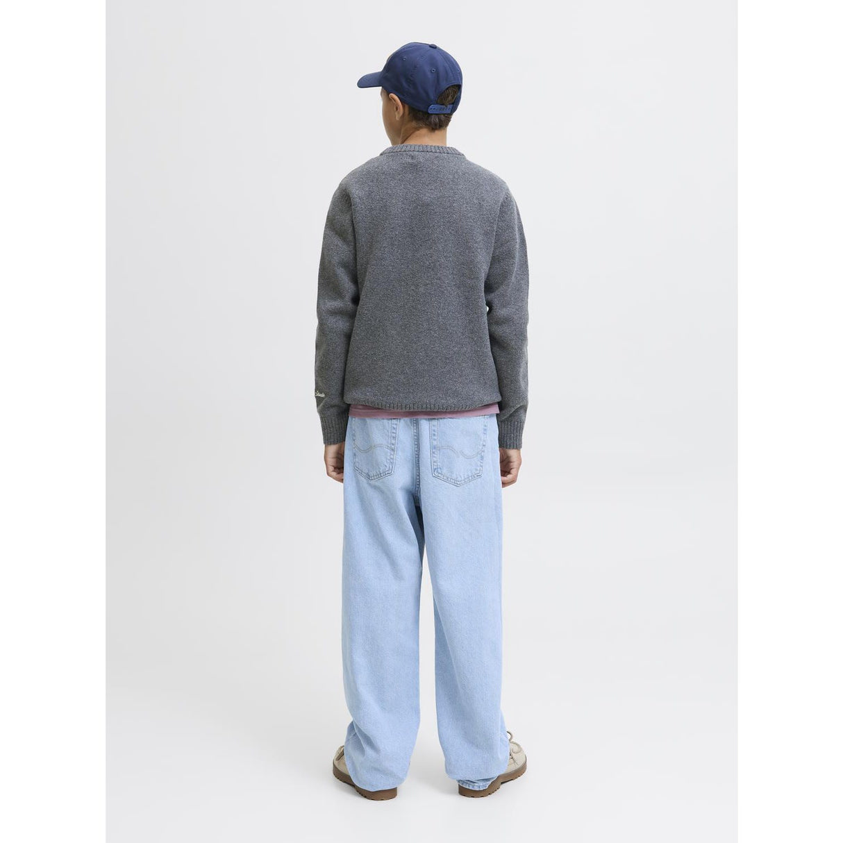 Jack & Jones Junior Dark Grey Melange Jornorrebro Knit Crew Neck Ln Jnr