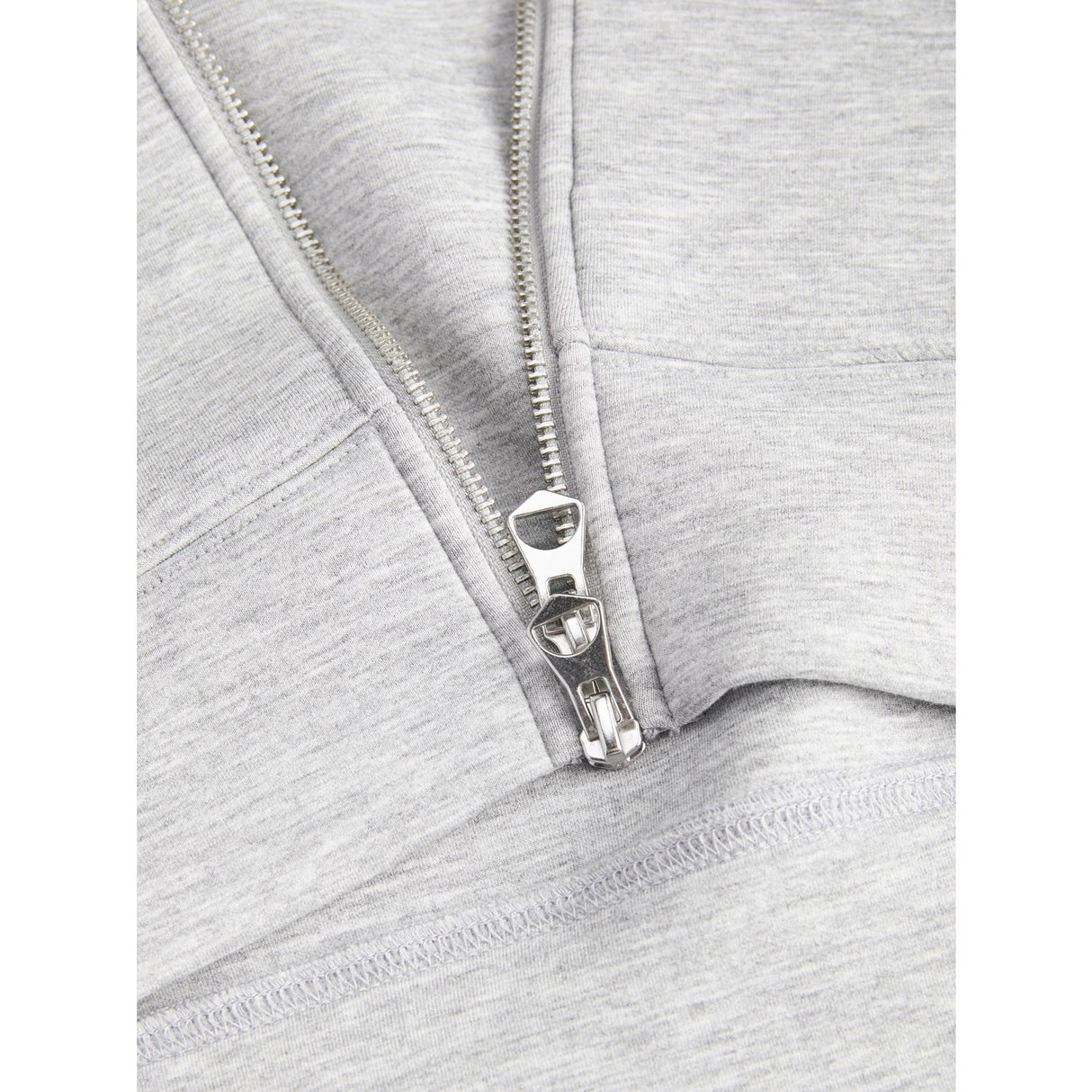 Jack & Jones Junior Light Grey Melange Jcolegacy Sweat Scuba Zip Hood Sn Jnr