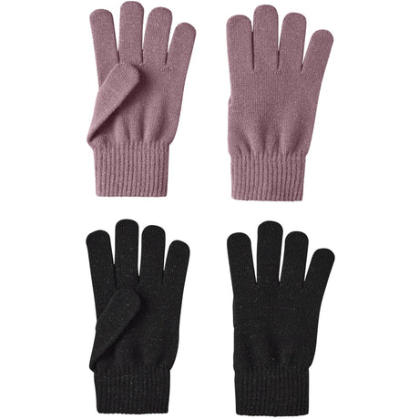 Name It Black Wistful Mauve Nkfmagic Glitter Gloves 2P