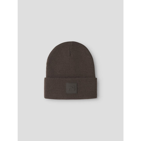 Name It Seal Brown Nknmalik Knit Beanie Badge1