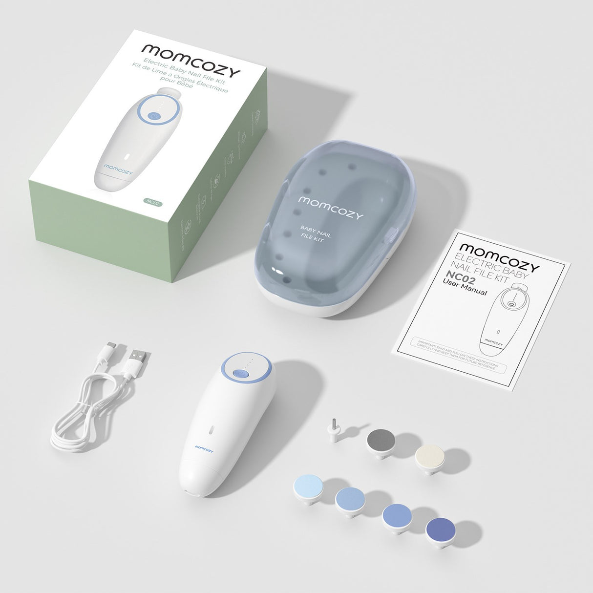 Momcozy Green Electric Baby Nail File - Low Noise