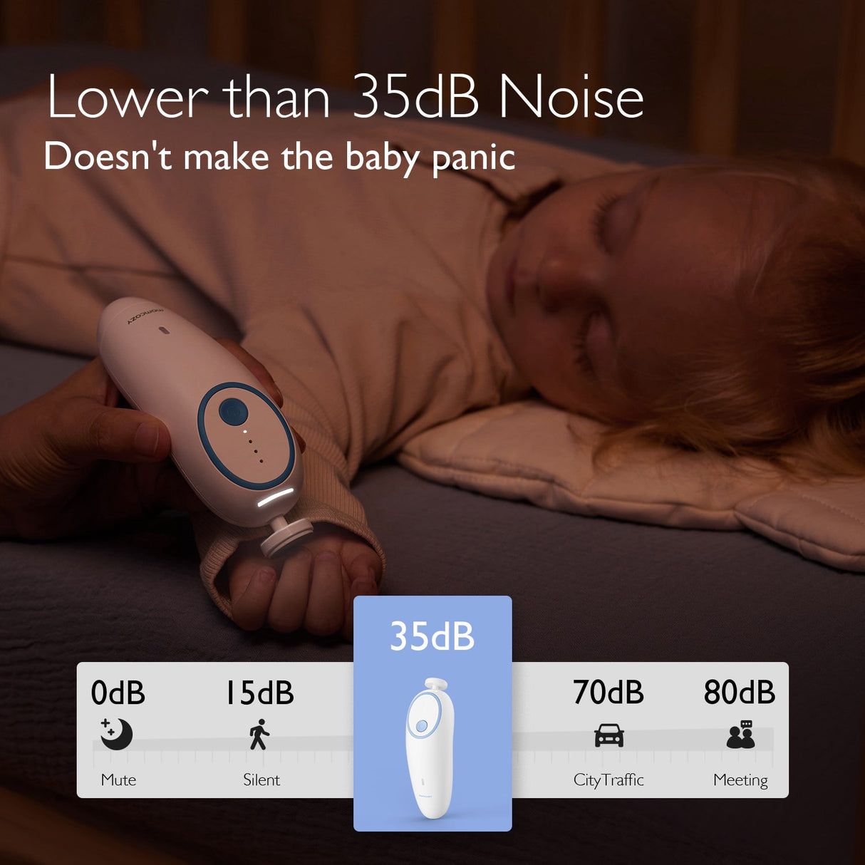 Momcozy Green Electric Baby Nail File - Low Noise