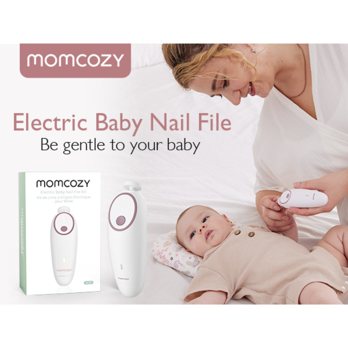 Momcozy Green Electric Baby Nail File - Low Noise