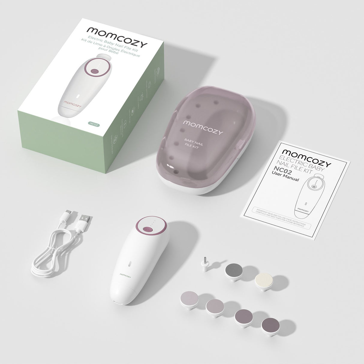 Momcozy Green Electric Baby Nail File - Low Noise