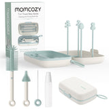 Momcozy Green 7 In 1 Baby Bottle Brush Set