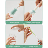 Momcozy Green 7 In 1 Baby Bottle Brush Set