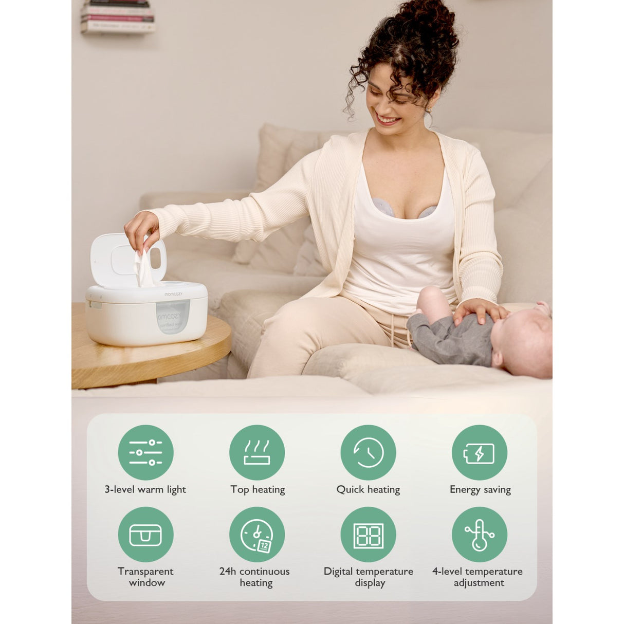 Momcozy Large Capacity Baby Wipe Warmer- EU Version