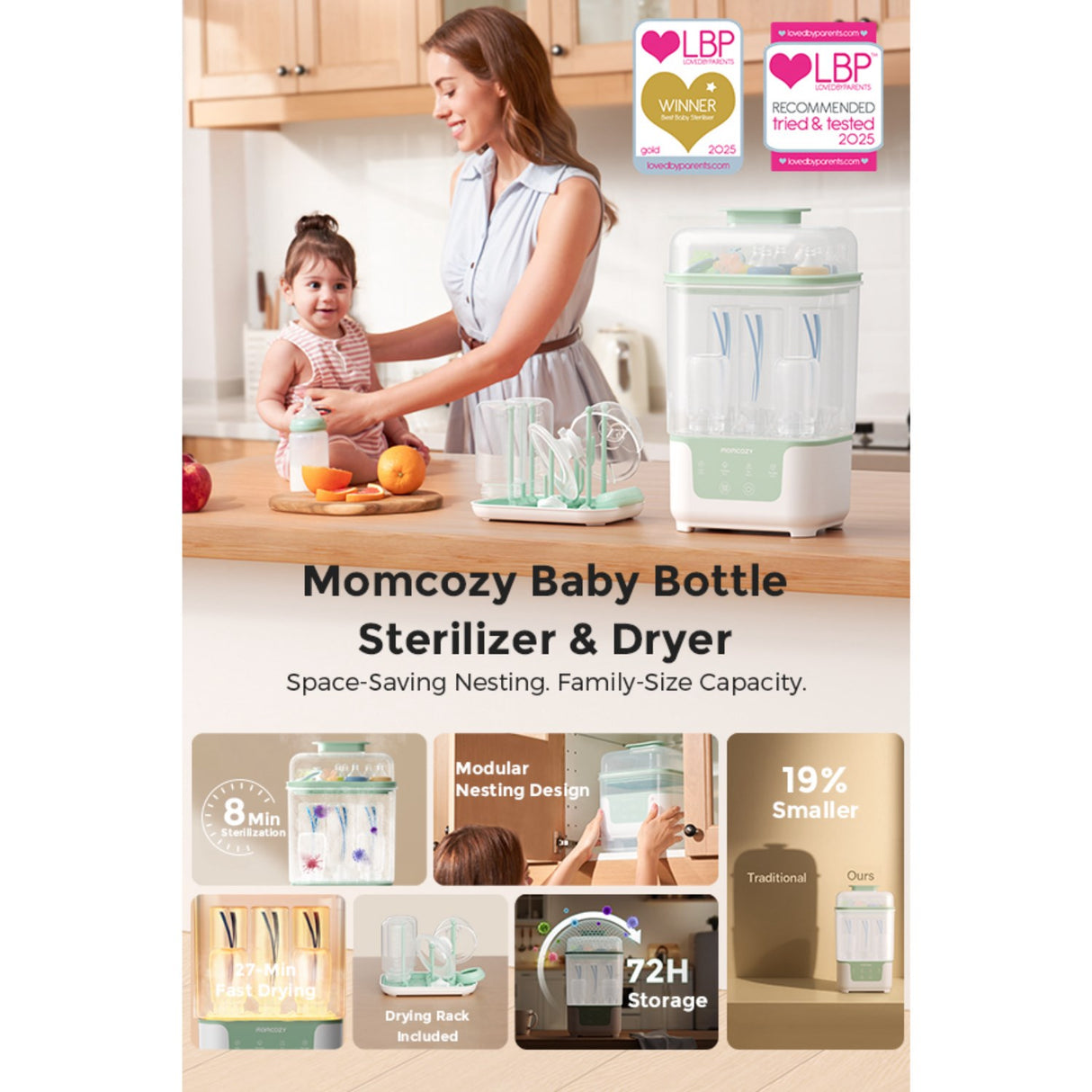 Momcozy BS04 4-in-1 Bottle Sterilizer And Dryer