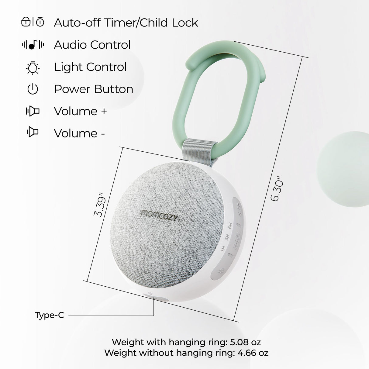 Momcozy Portable Sound Machine With Night Light