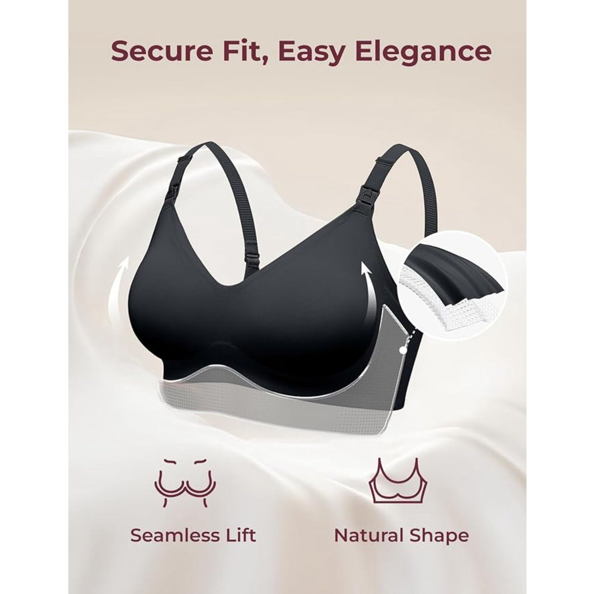 Momcozy Black YN21 Maternity Nursing Bra