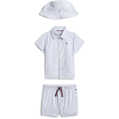 Tommy Hilfiger Blue Stripe Ithaca Short Shirt Hat Giftbox