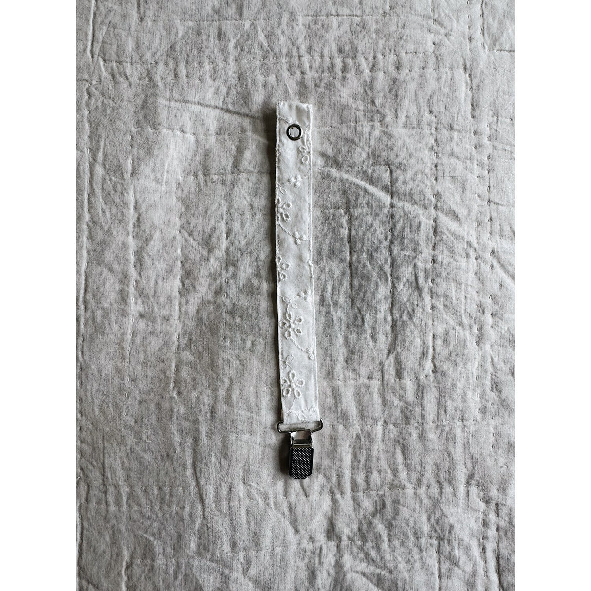 Lalaby Broderie Anglaise Pacifier Clip