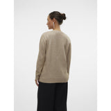 Mama;licious Natural Melange Mlnewanne Iris L/S Knit Top 2F Noos