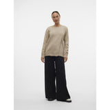 Mama;licious Natural Melange Mlnewanne Iris L/S Knit Top 2F Noos