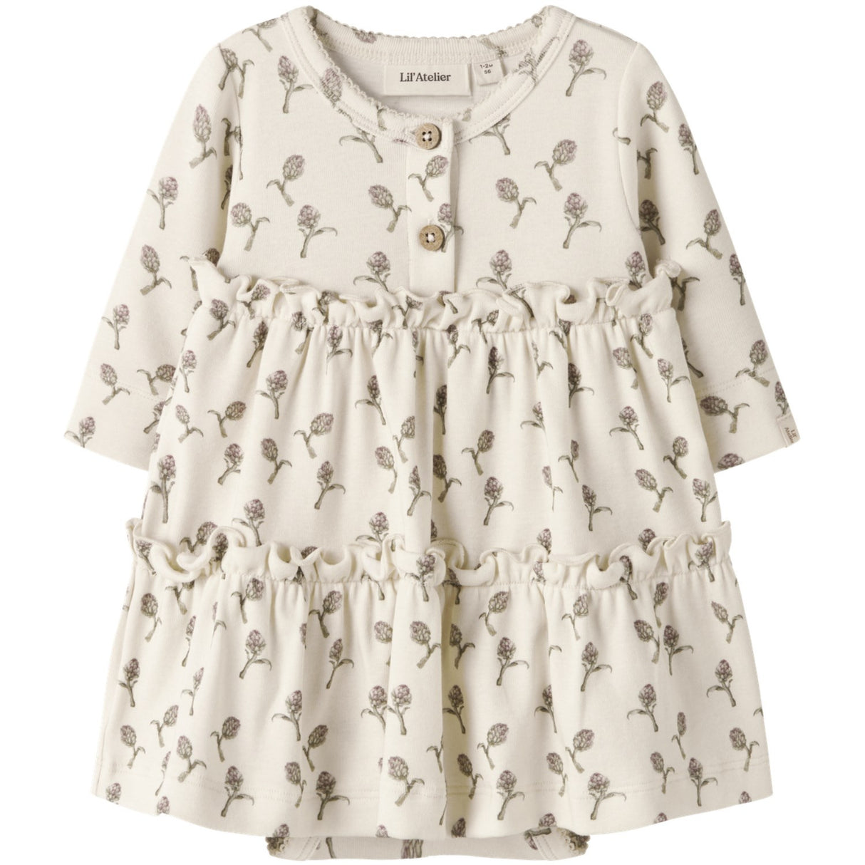 Lil'Atelier Turtledove Artichoke Nbfgayo Sum Ls Body Dress Lil