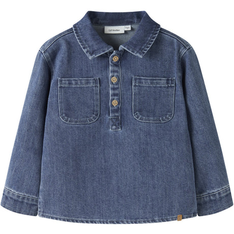 Lil'Atelier Dark Blue Denim Nmmobello Ls Loose Overshirt 1144-Se Lil