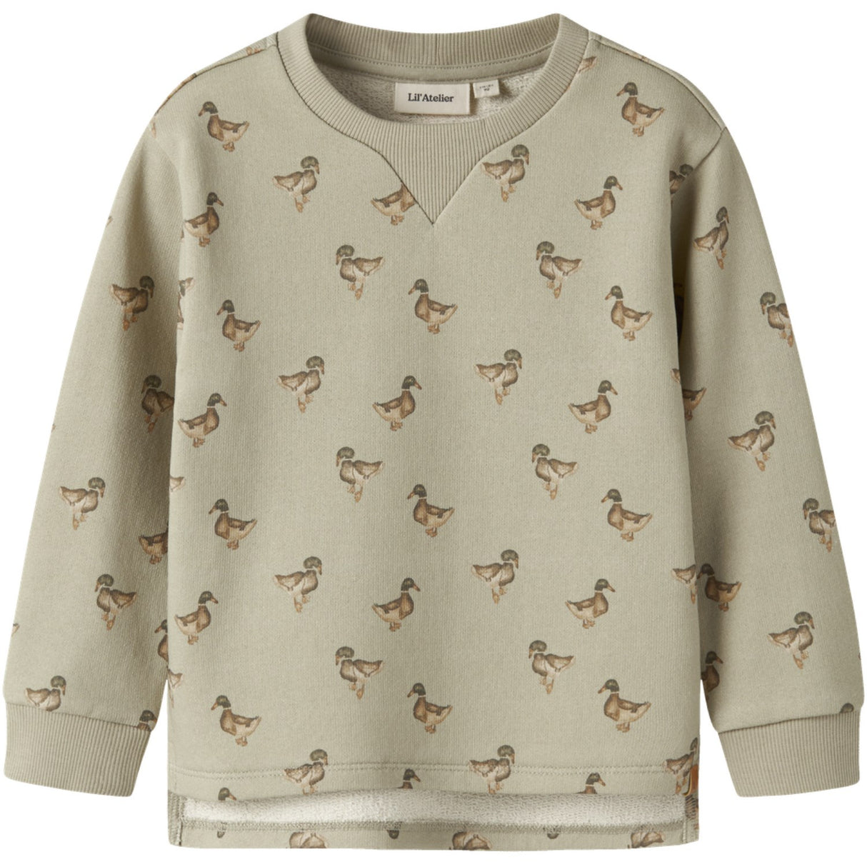 Lil'Atelier Moss Gray Duck Nmmjobo Ain Ls Loose Sweat Lil