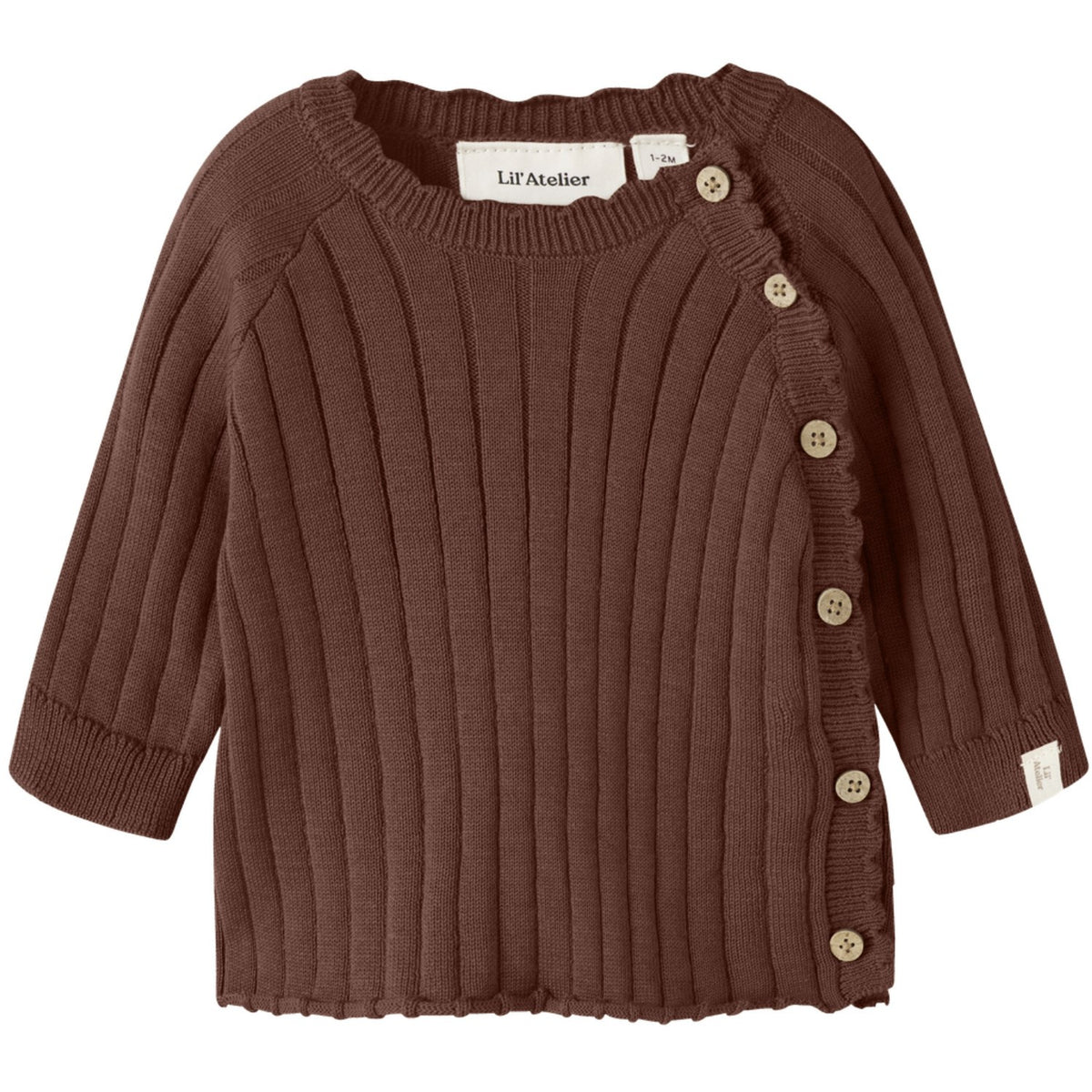 Lil'Atelier Mahogany Nbfnelsan Ls Wrap Knit Lil