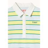 TinyCottons Ice Blue Retro Stripes Polo Sweatshirt