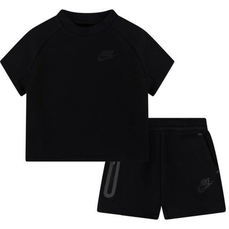 NIKE Black Tech Fleece T-Shirt Shorts Set