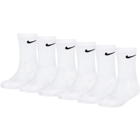 NIKE White Nike Df Perf Basic Crew 6-Pack Socks