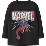 Name It Black Nmmscary Spider Ls Nreg Top Mar