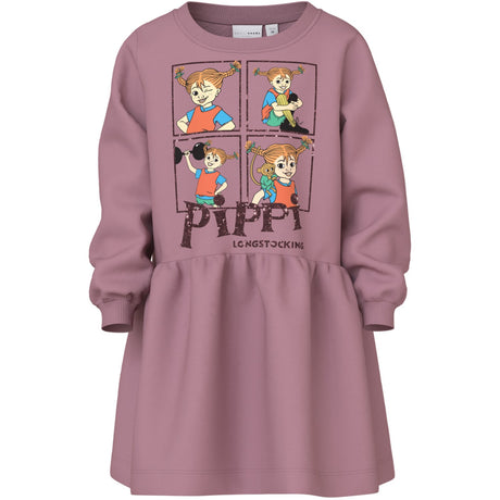 Name It Lilas Nmfasta Pippi Swe Dress Box Bru Sky