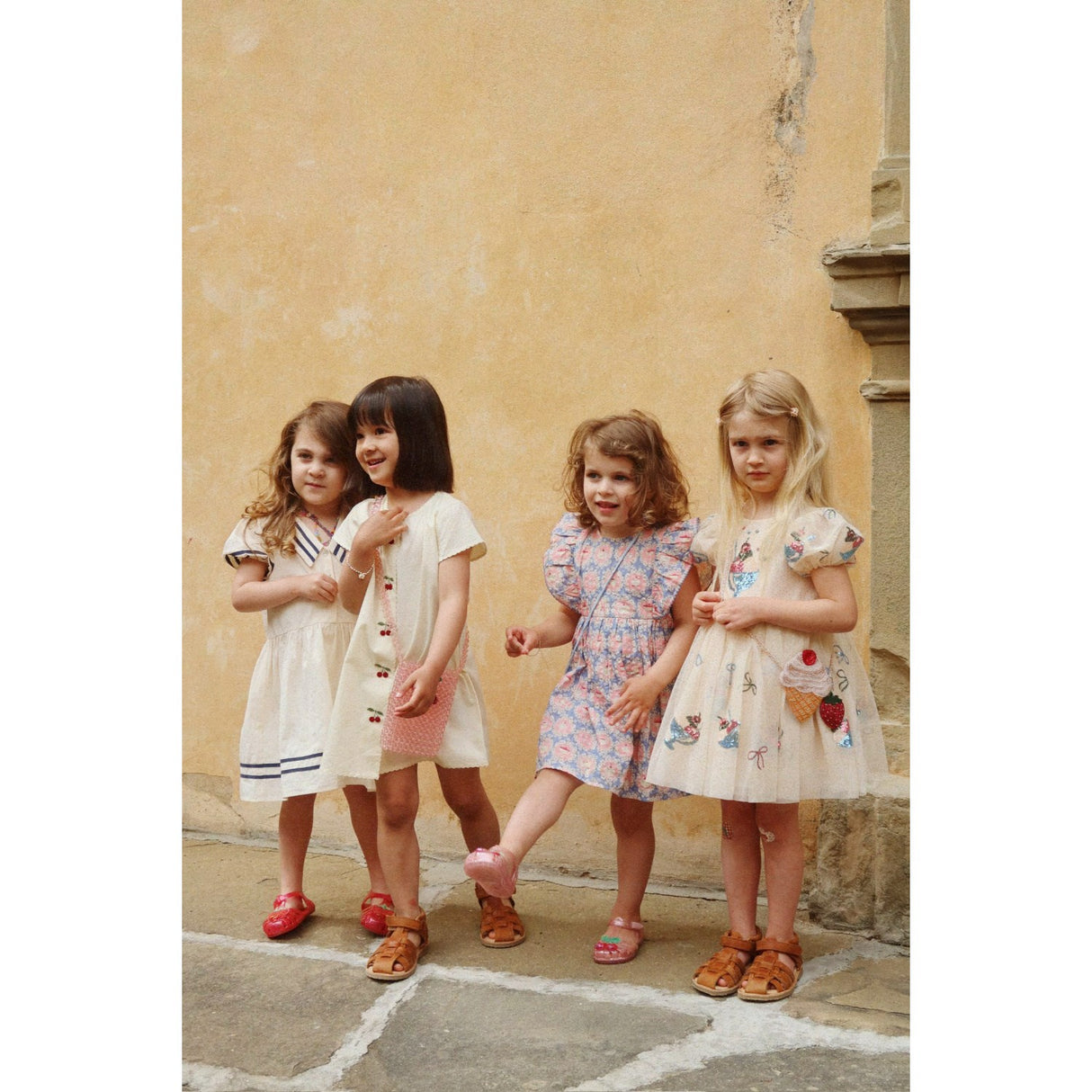 Konges Sløjd Cloud Cream Evia Cherry Dress Gots