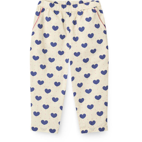 COPENHAGEN COLORS Heart Aop Ocean X Luksusbaby Heart And Dots Pants Loose Fit