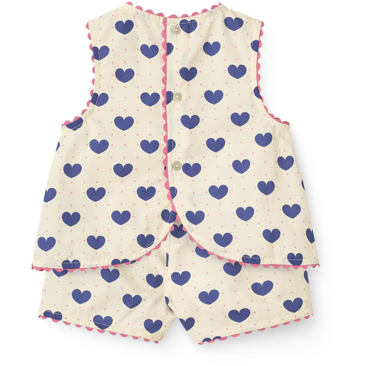 COPENHAGEN COLORS Heart Aop Ocean X Luksusbaby Heart And Dots Blouse W Short Set