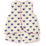 COPENHAGEN COLORS Heart Aop Ocean X Luksusbaby Heart And Dots Blouse W Short Set