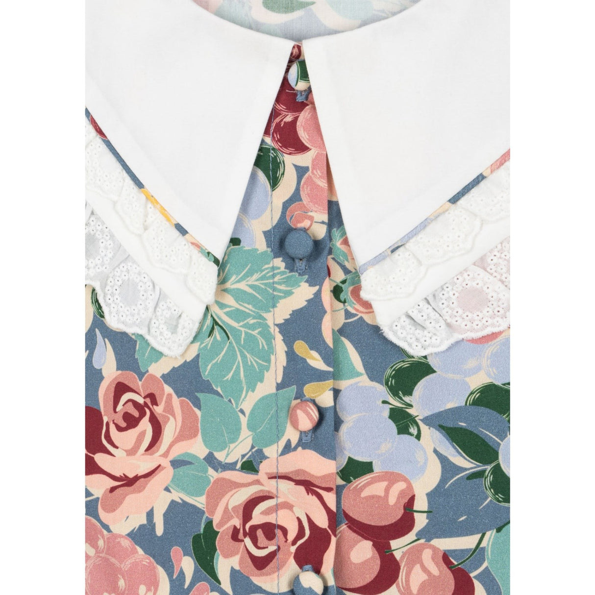 Konges Sløjd Bloomiegrape Blues Coeur Collar Dress Gots