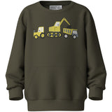 Name It Olive Night Excavator Nmmvugo Ls Nreg Sweat Bru
