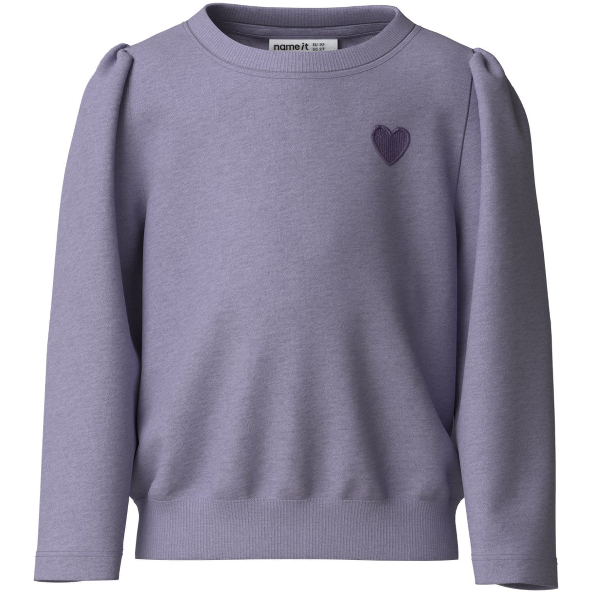 Name It Heirloom Lilac Heart Embroidery Nmfvima Ls Nreg Sweat Bru