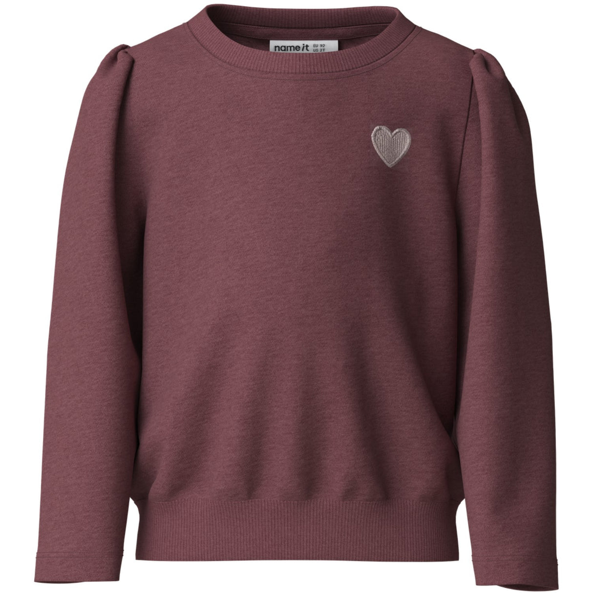 Name It Wild Ginger Heart Embroidery Nmfvima Ls Nreg Sweat Bru