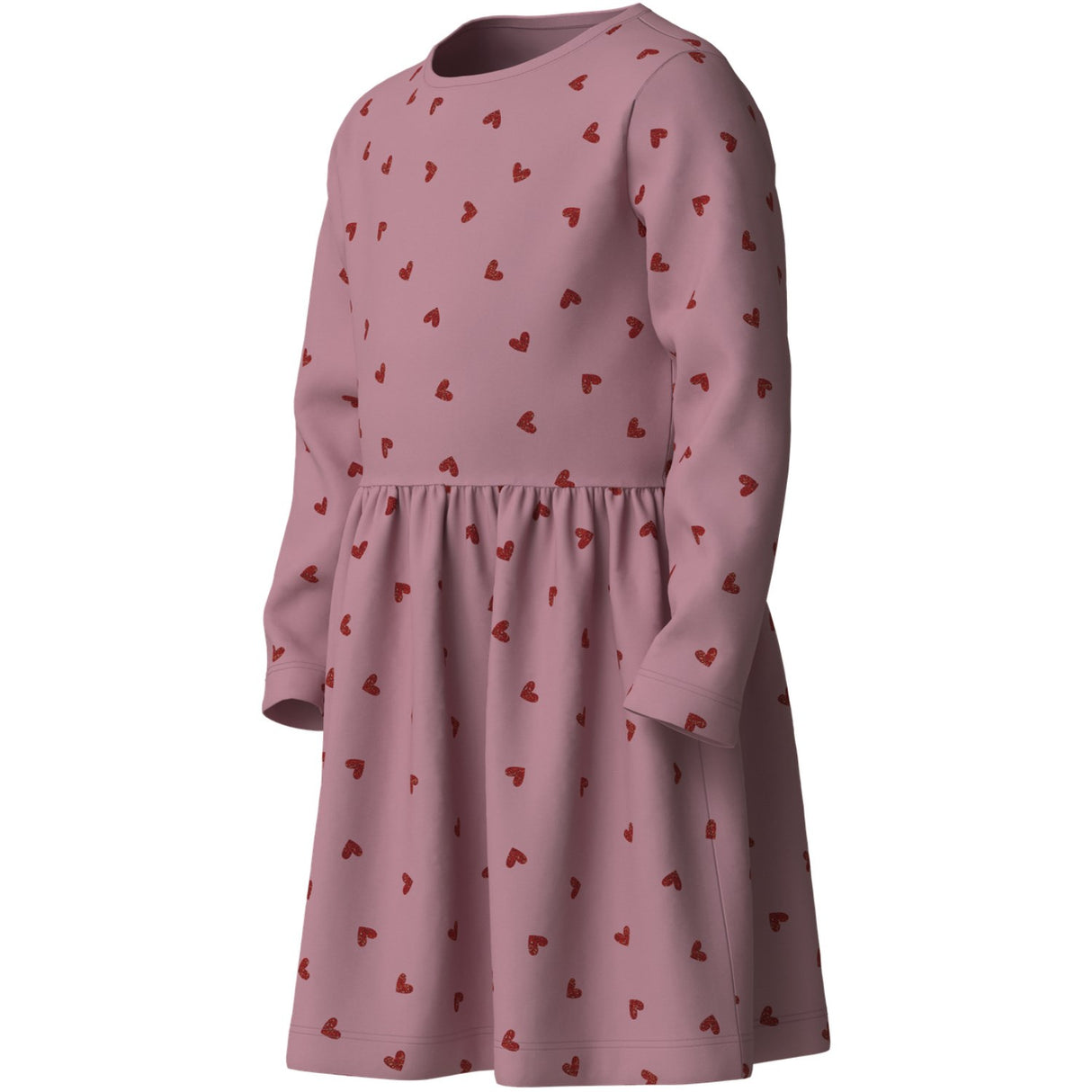 Name It Lilas Red Glitter Hearts Nmfvivian Ls Dress