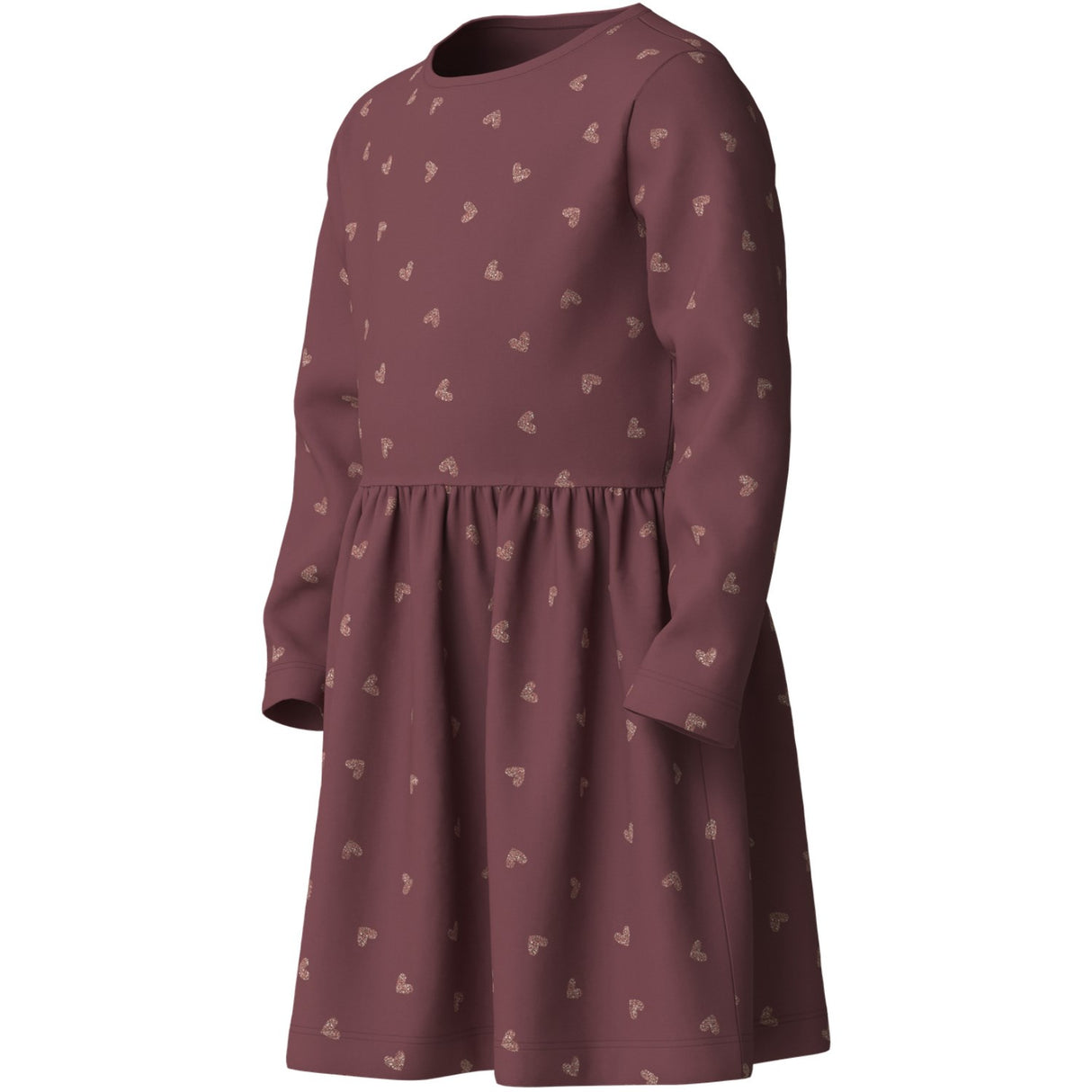 Name It Wild Ginger Pink Glitter Hearts Nmfvivian Ls Dress